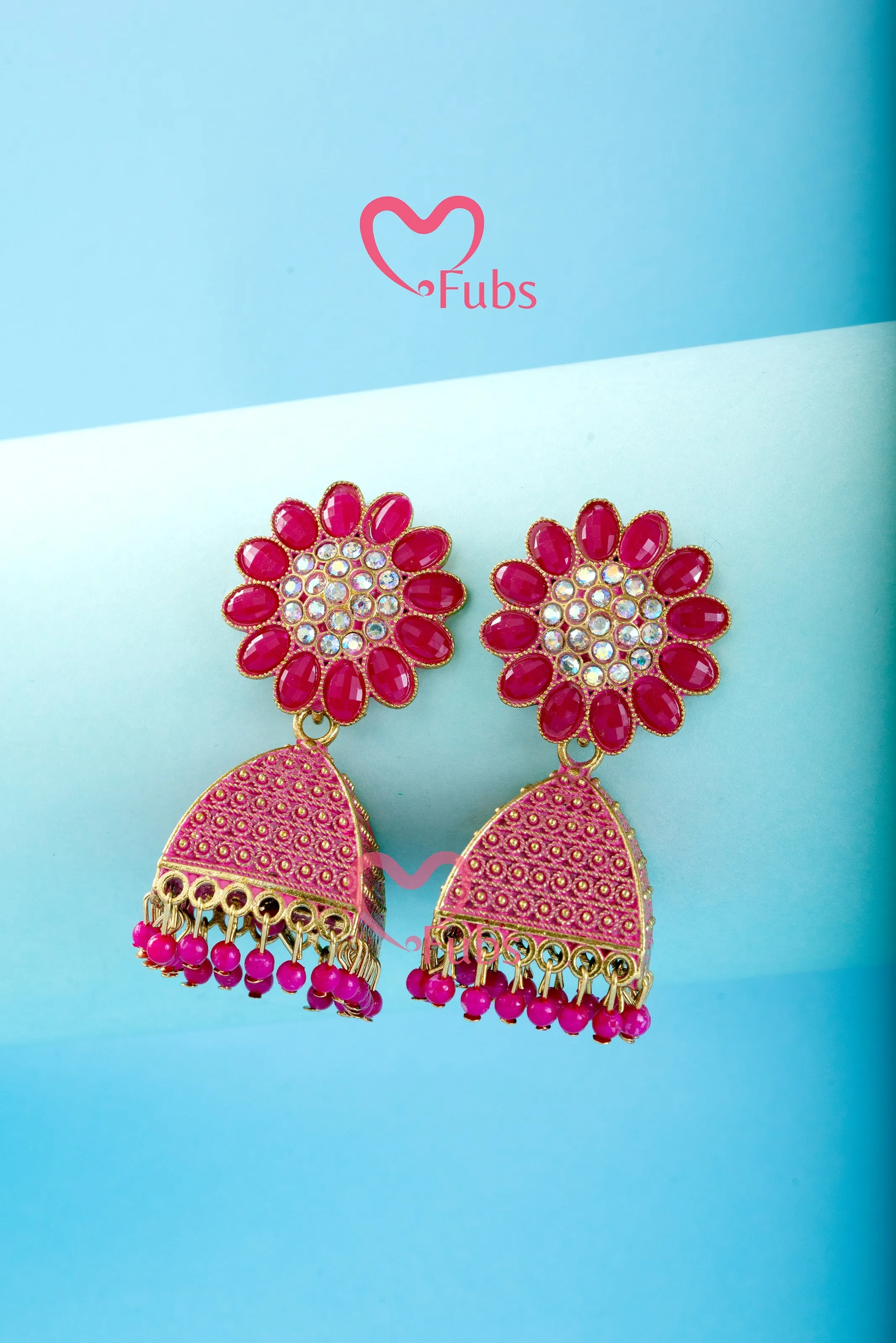 Ethereal Bead and Diamond Jhumka