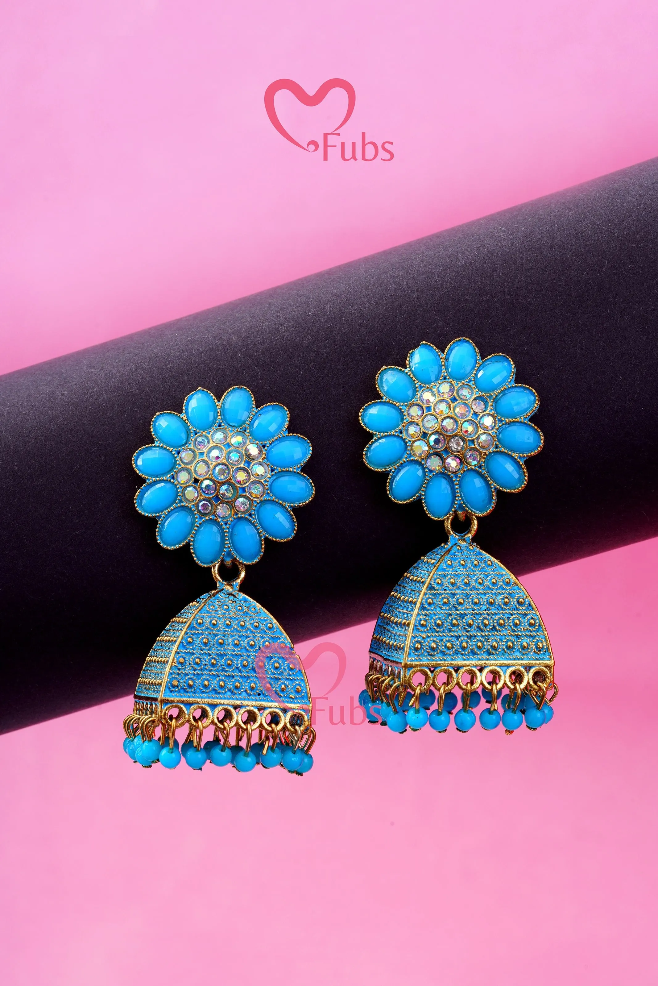 Ethereal Bead and Diamond Jhumka