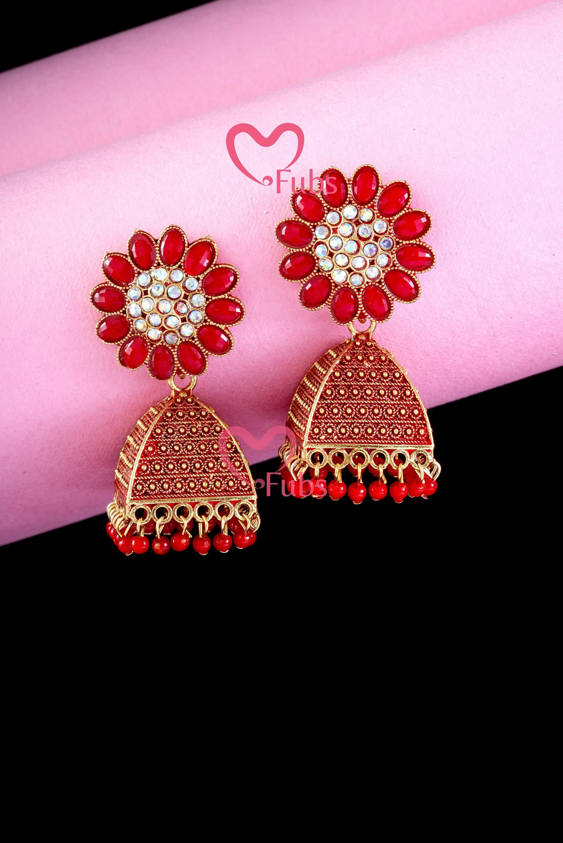 Ethereal Bead and Diamond Jhumka