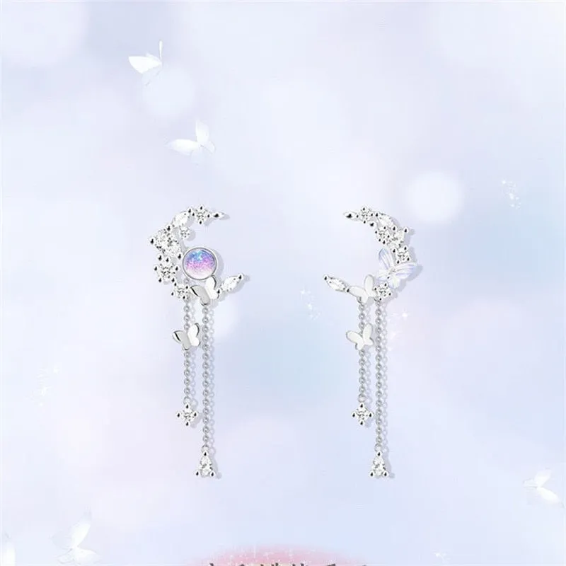 Ethereal Moon Dangle Earrings