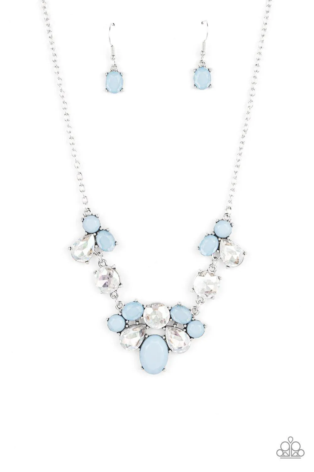 Ethereal Romance Blue and White Rhinestone Necklace - Paparazzi Accessories