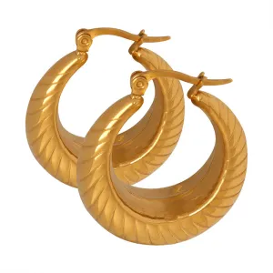 European and American Genie Thread Earrings, Titanium Steel Gold Plated, Colorless, Stylish and Unique Women's Earrings