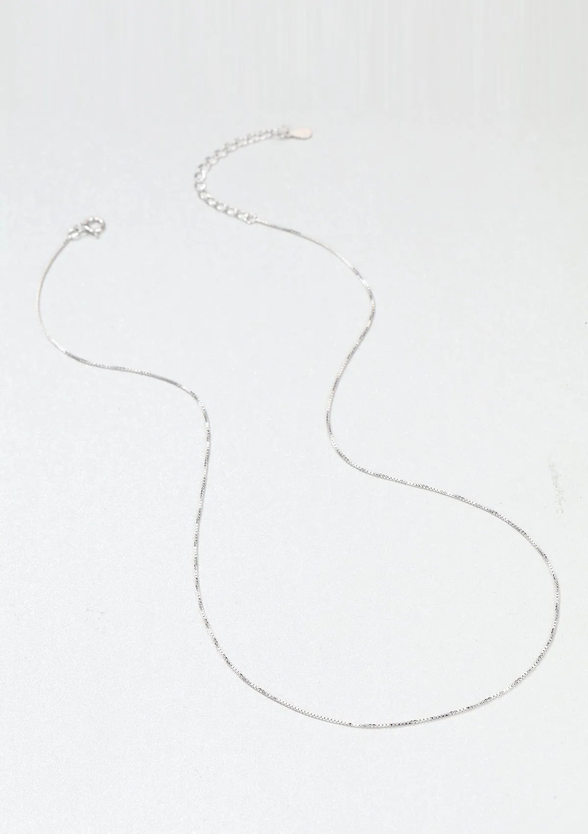 Fine Box Chain Necklace Sterling Silver