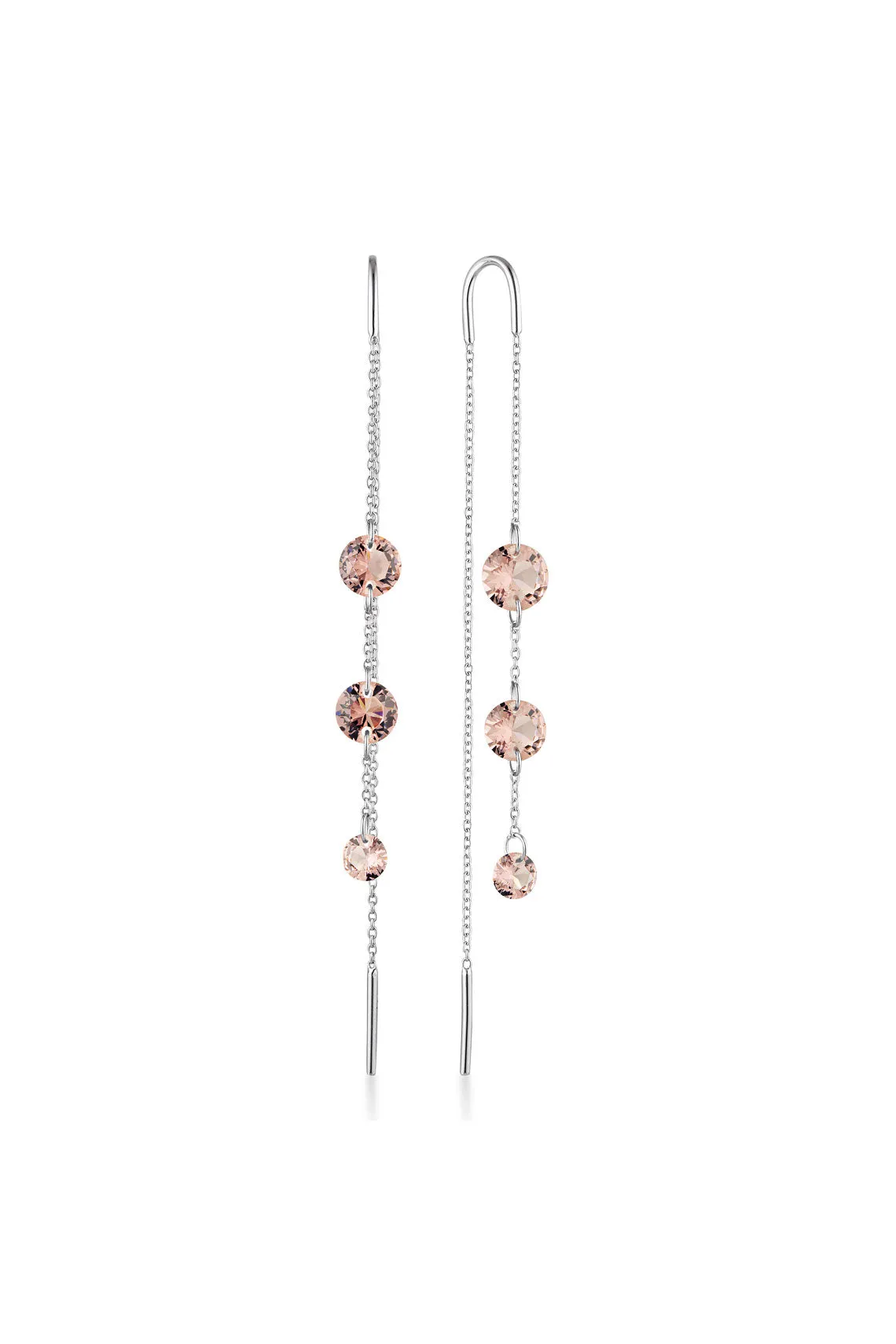 Georgini Mirage Ethereal Earrings- Silver & Morganite CZ