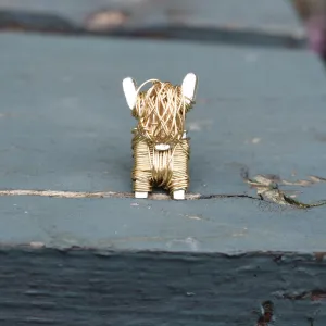 Gold and Silver Highland Cow Charm