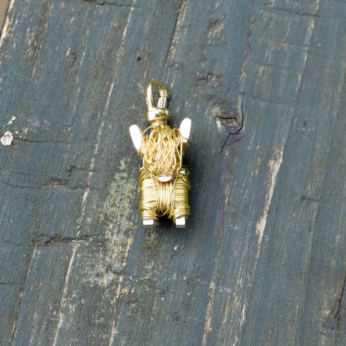 Gold and Silver Highland Cow Charm