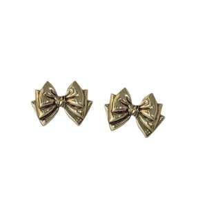 Gold Bow Stud Earrings