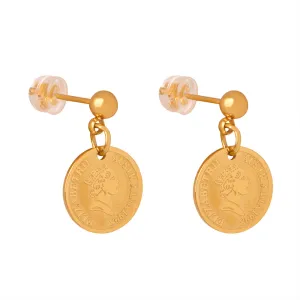 Golden Goddess Relief Portrait Earrings with a Unique Touch