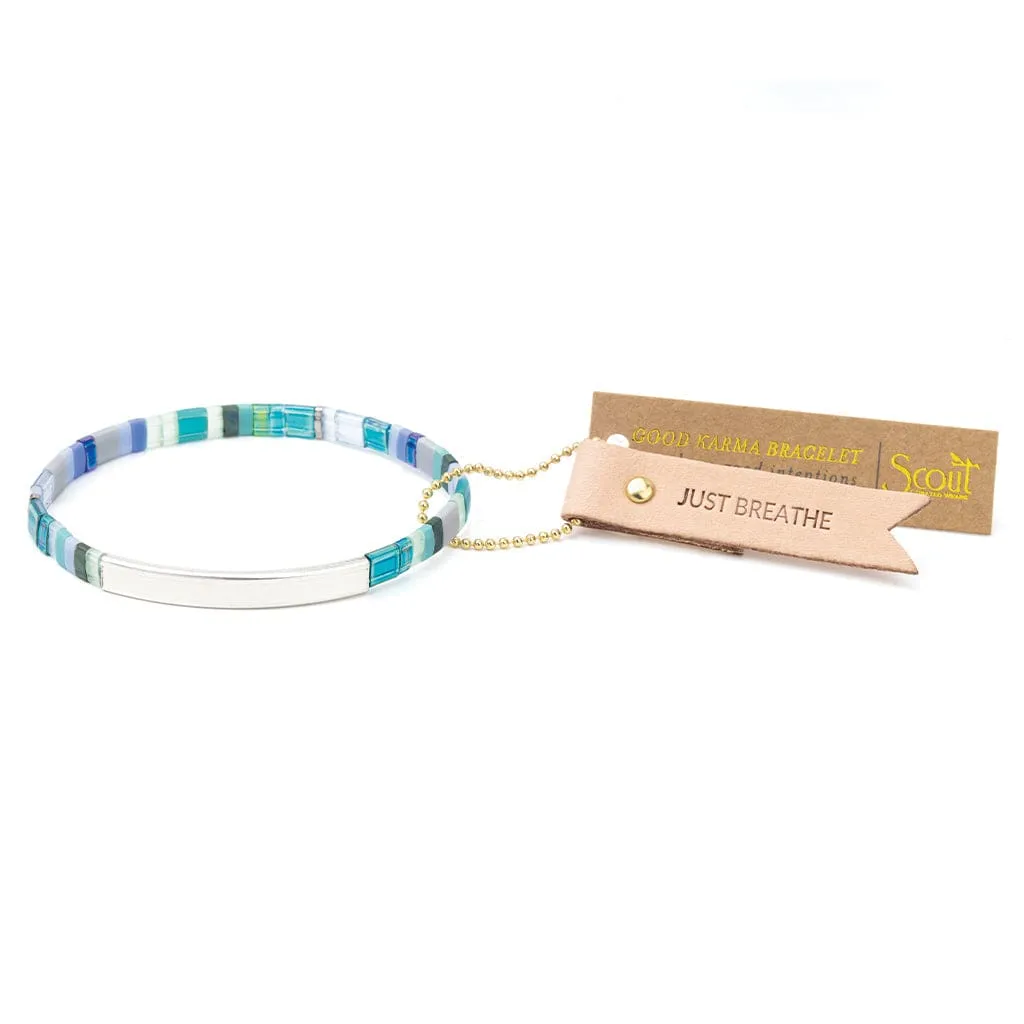 Good Karma Miyuki Bracelet |  Just Breathe - Turquoise/Green/Silver