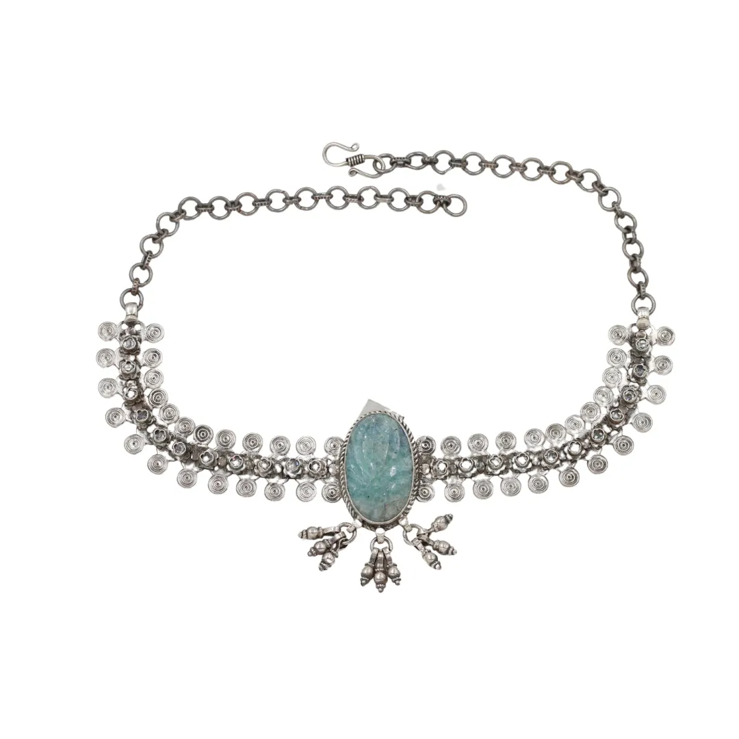 Graceful Adornment: Sangeeta Boochra Silver Necklace