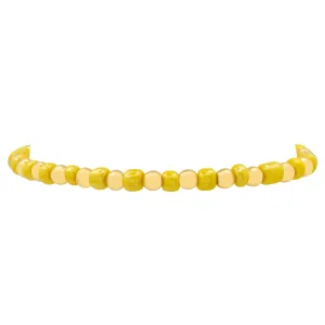 IRIDESCENT BALL STRETCH BRACELET GOLD & YELLOW