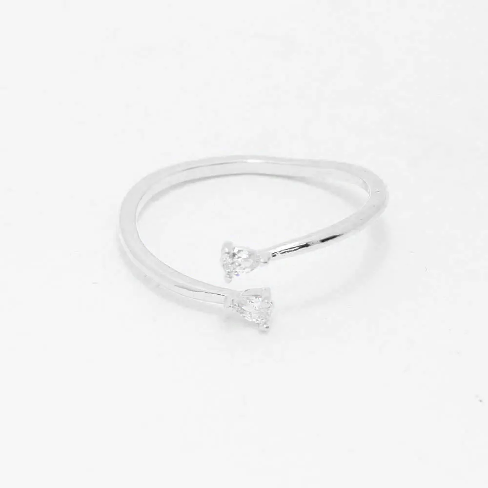 Jupiter Sterling Silver Wraparound Adjustable Dainty Ring