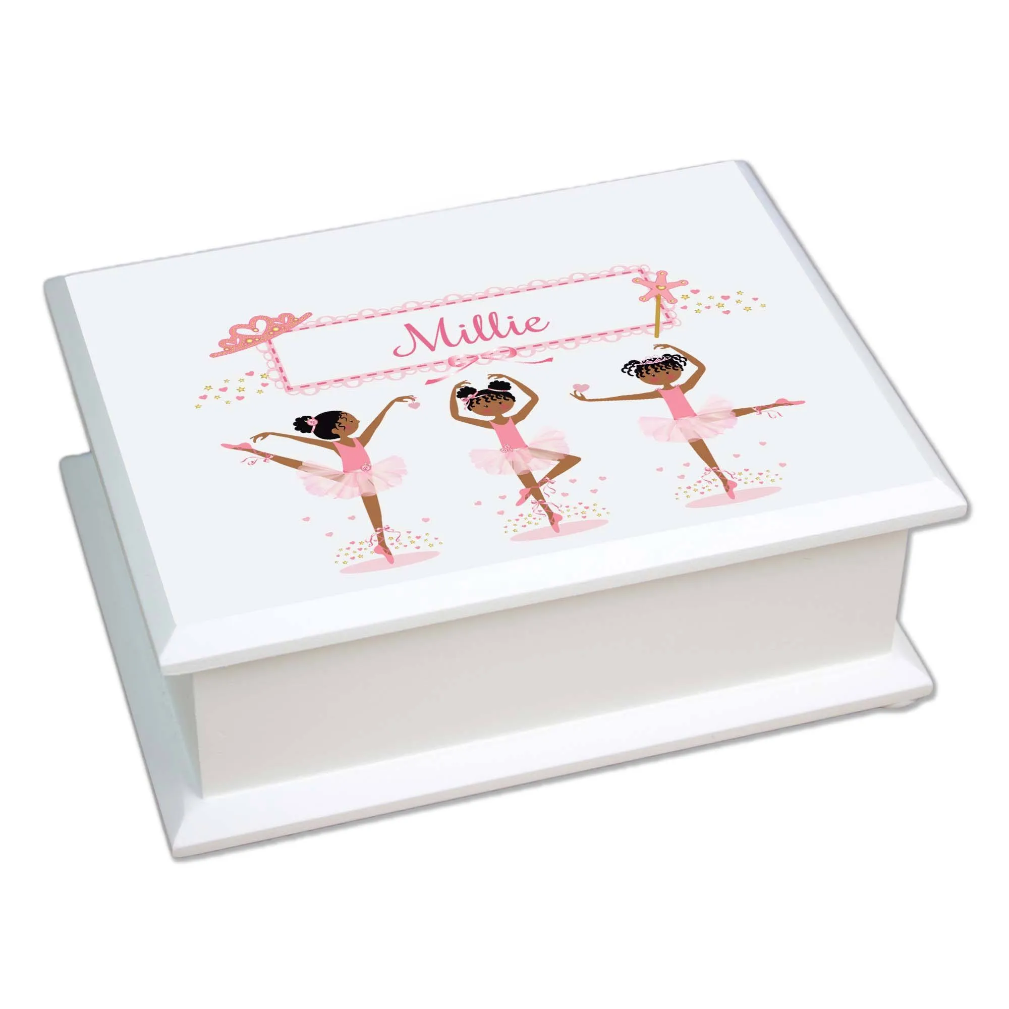 Lift Top Jewelry Box - African American Ballerina