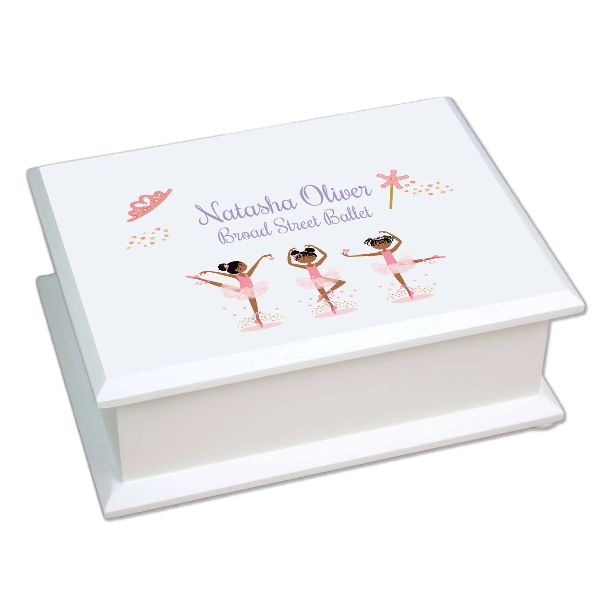 Lift Top Jewelry Box - African American Ballerina