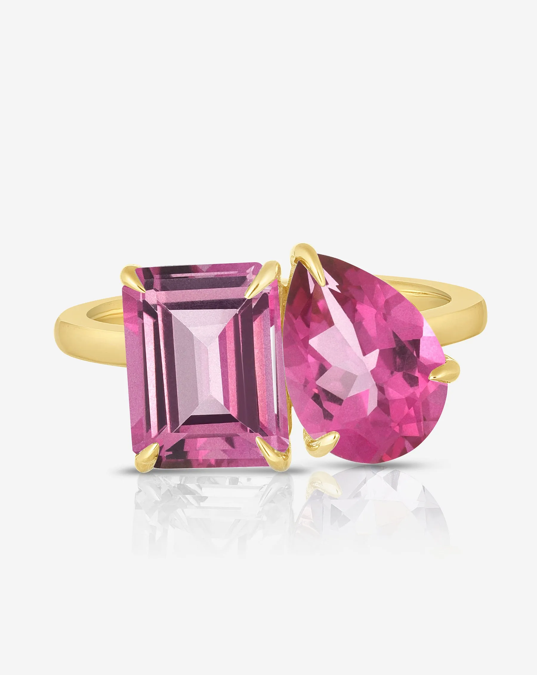 Magenta Toi et Moi Gemstone Ring