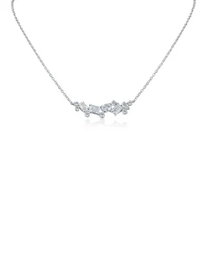 Multi CZ Shape Bar Necklace