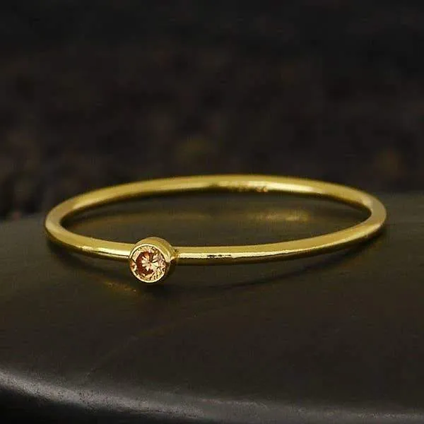 November Birthstone Gold-Fill Ring