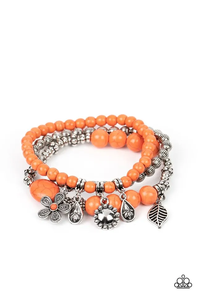 Paparazzi Bracelet ~ Individual Inflorescence - Orange