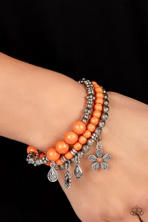 Paparazzi Bracelet ~ Individual Inflorescence - Orange