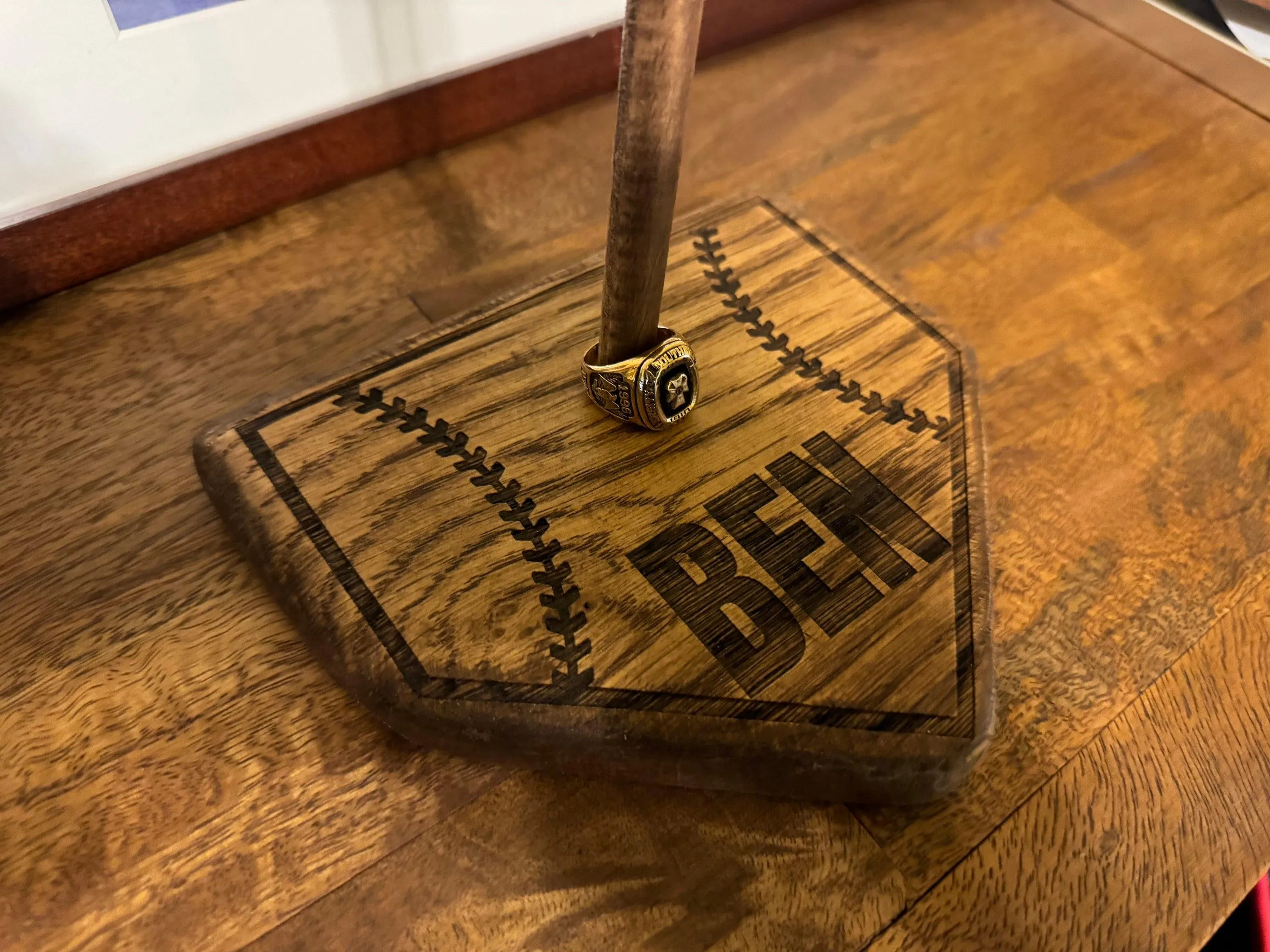 Personalized Baseball Ring Holder Display Stand for Championship Rings