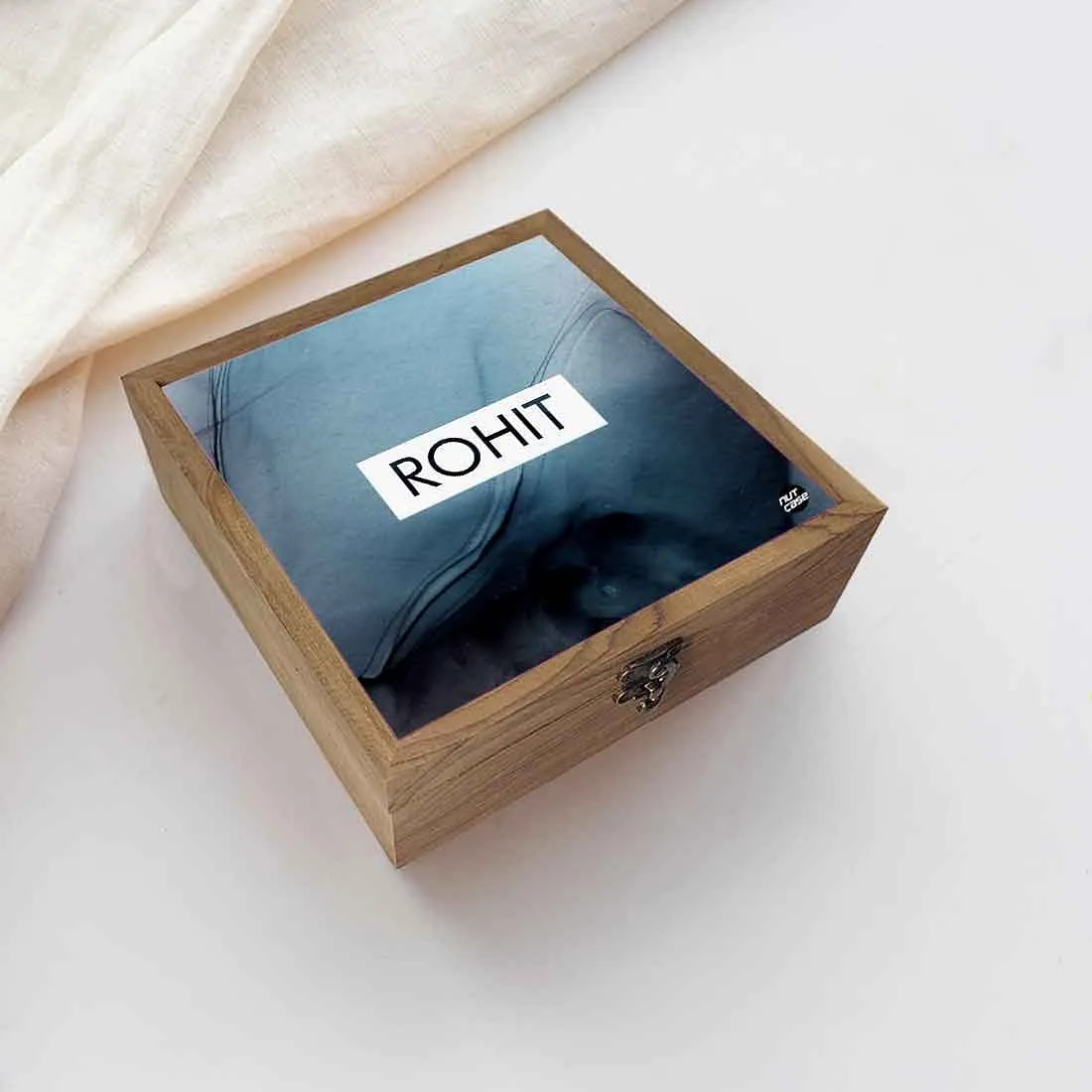 Personalized Jewellery Storage Box - Black Watercolor