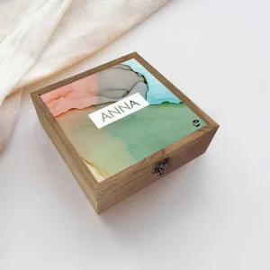 Personalized Keepsake Box Jewellery Storage - Watercolor Shades