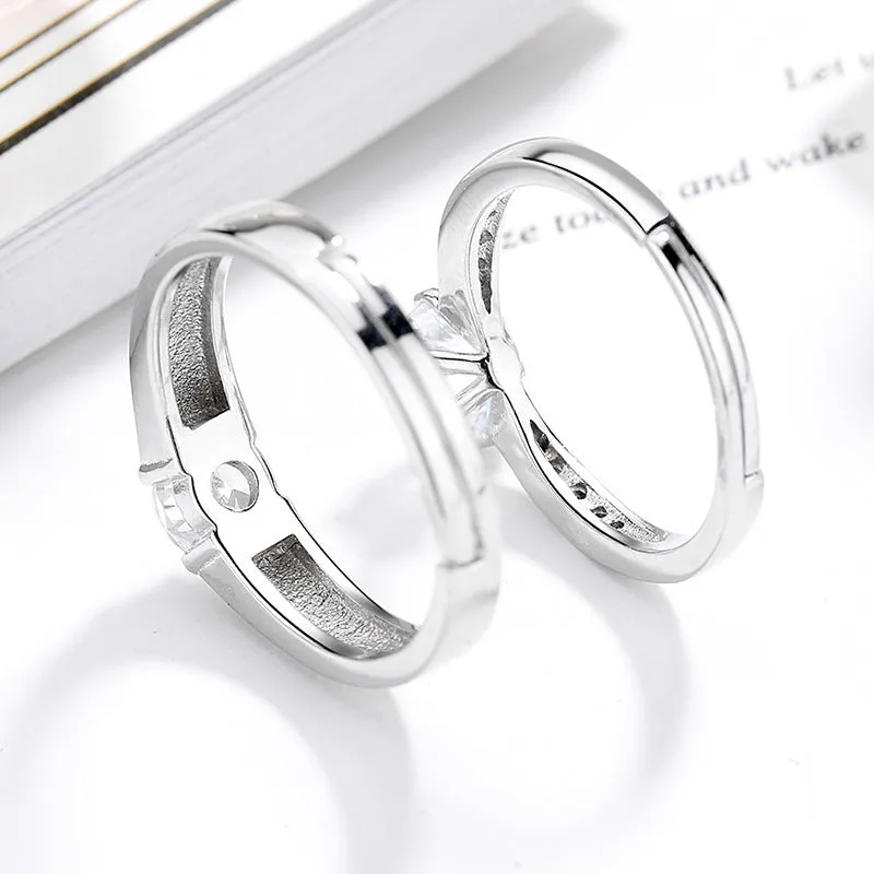 Personalized Pave Setting Zirconia Rings Set