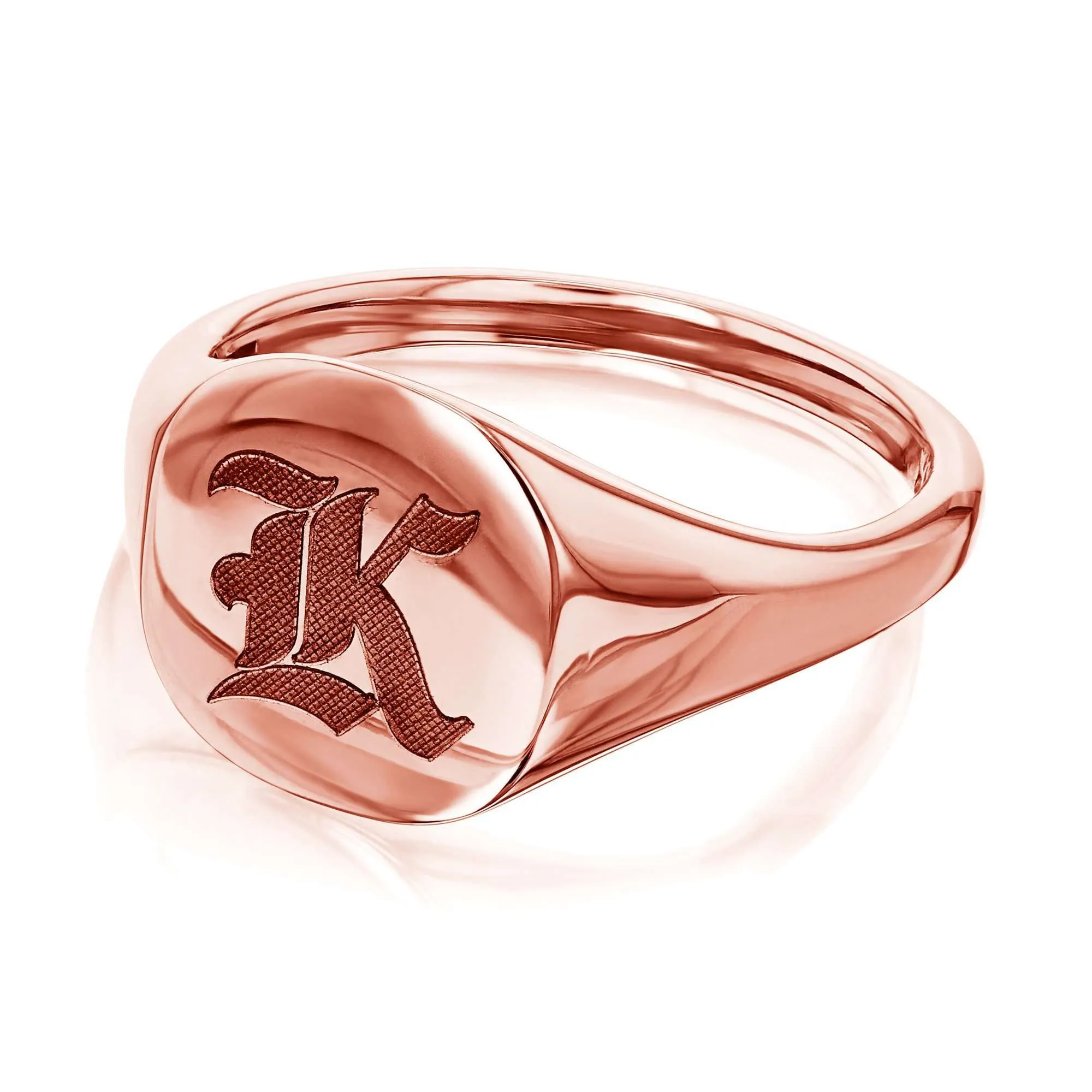 Personalized Signet Cushion 14k Rose Gold