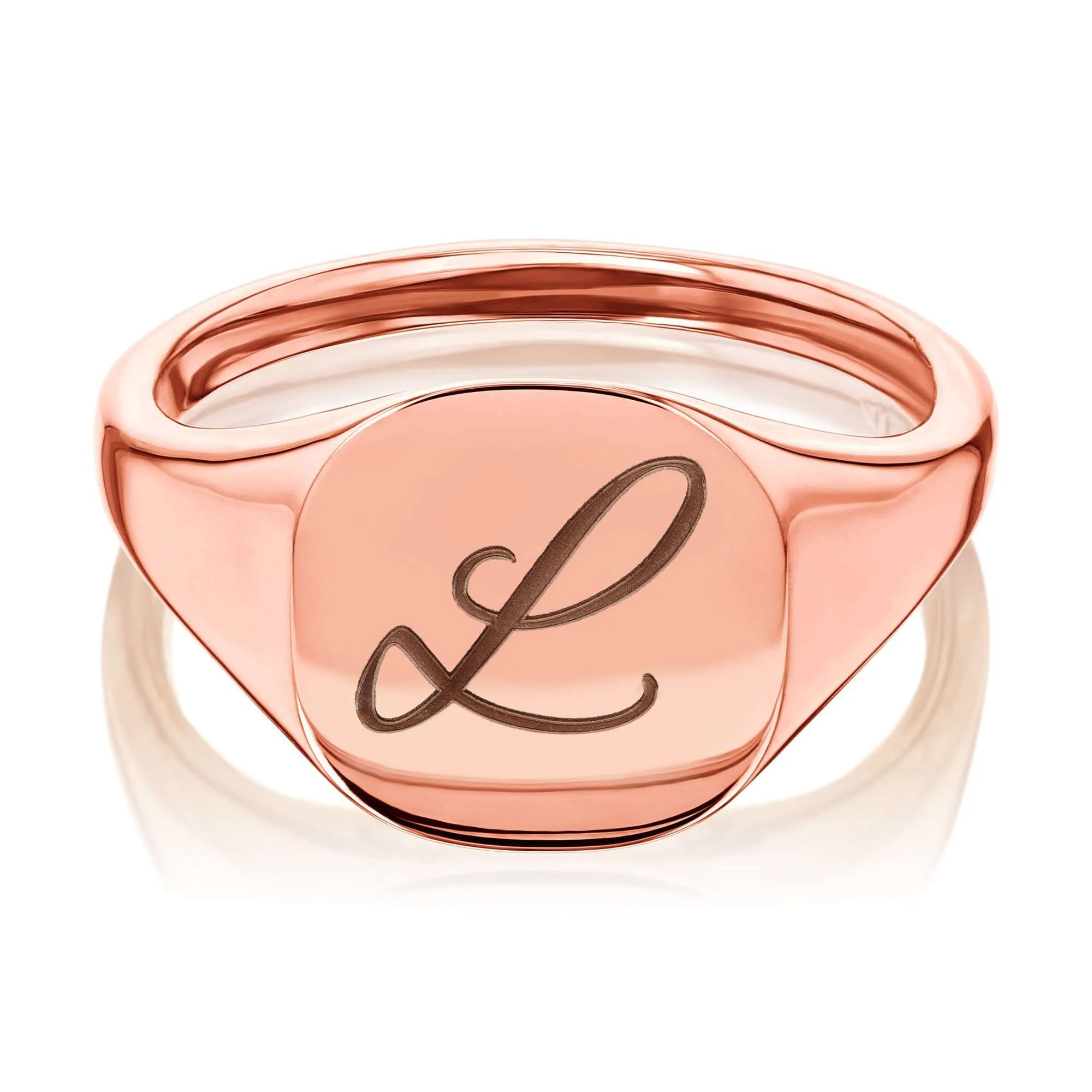 Personalized Signet Cushion 14k Rose Gold