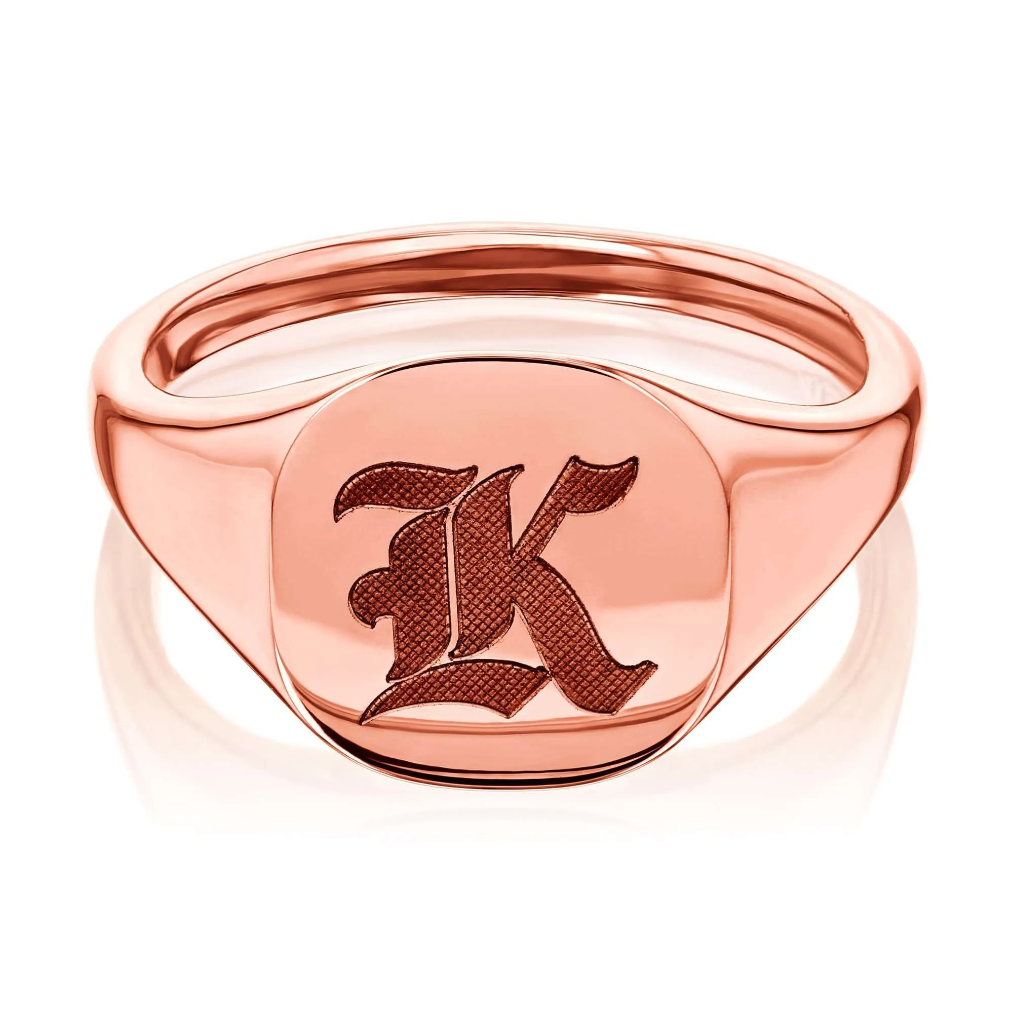 Personalized Signet Cushion 14k Rose Gold