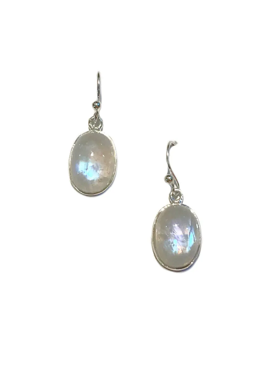 Rainbow Moonstone Cabochon Dangles