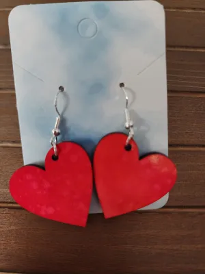 Red heart earrings