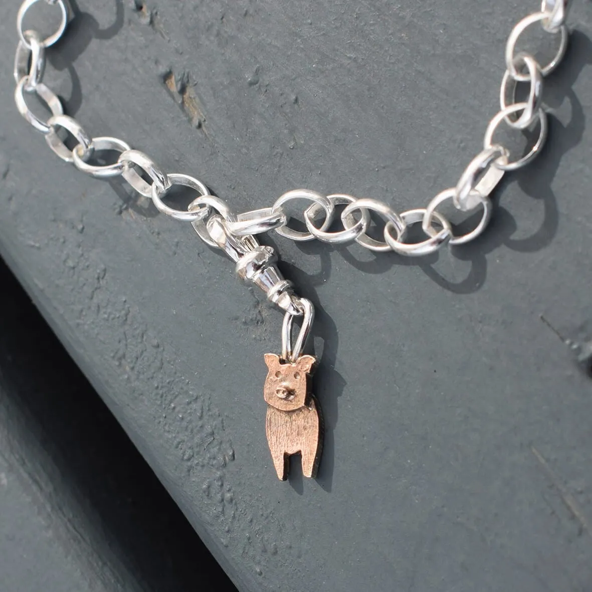 Rose Gold Pig Charm