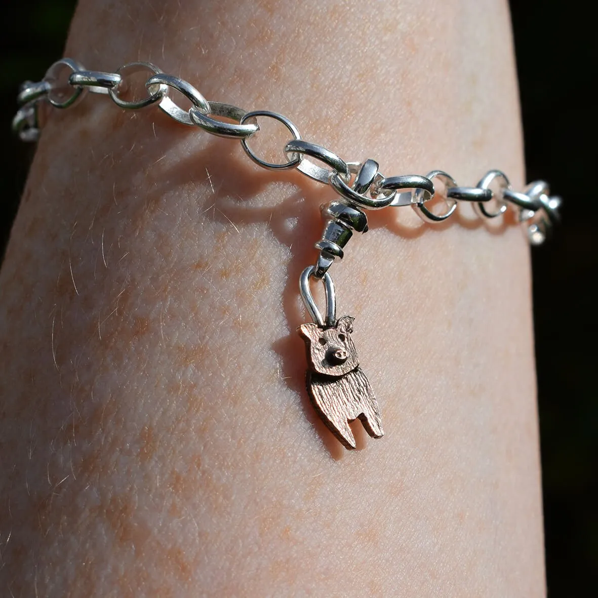 Rose Gold Pig Charm