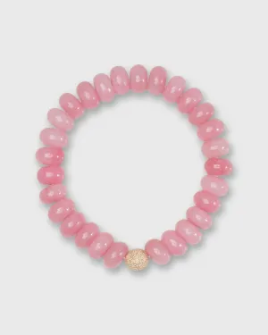 Semi Precious Beaded Bracelet in Pink Light Monochrome