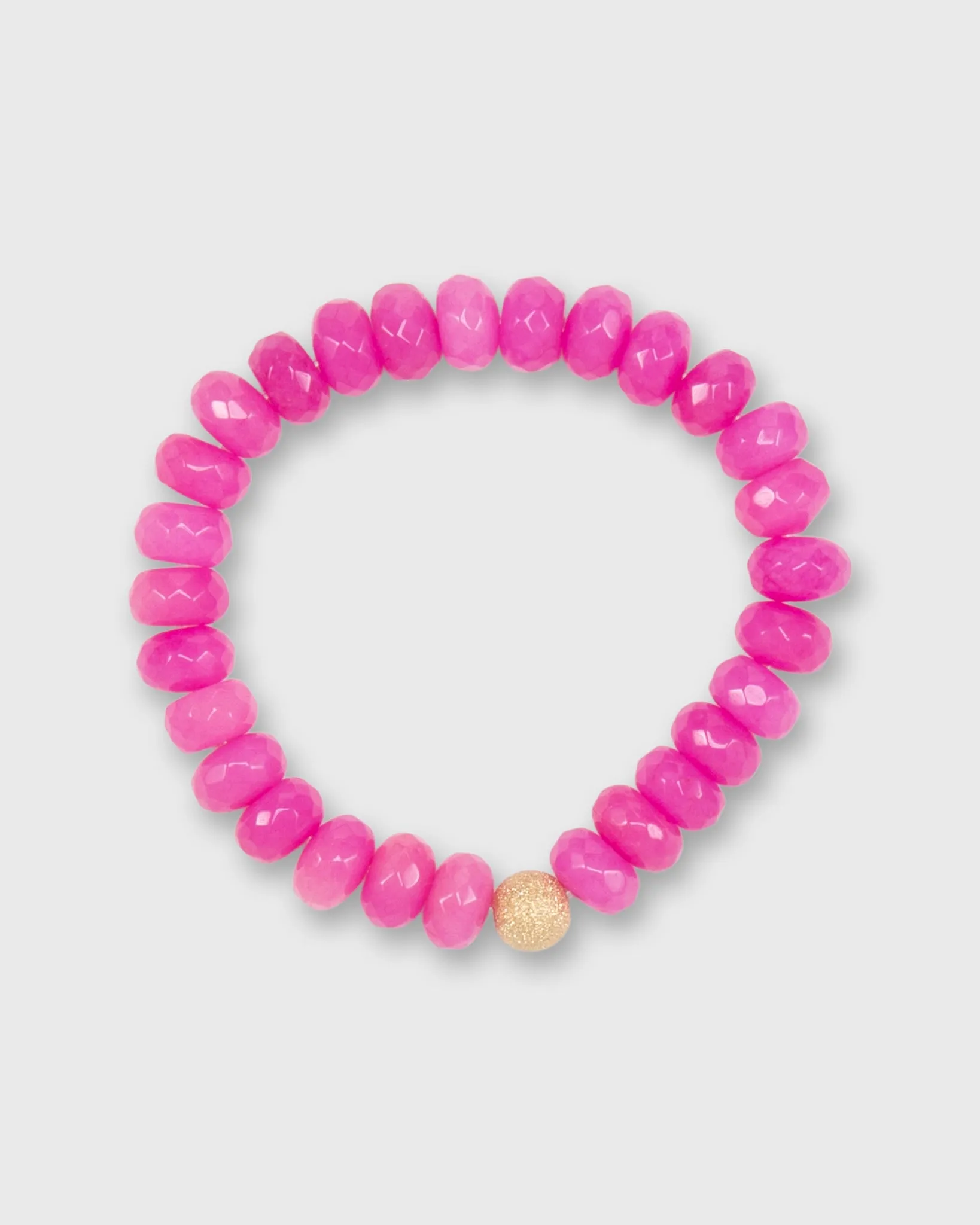 Semi Precious Stones Beaded Bracelet in Fuchsia Monochrome