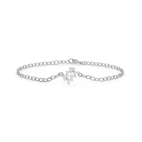 Silver Aquarius Zodiac Bracelet