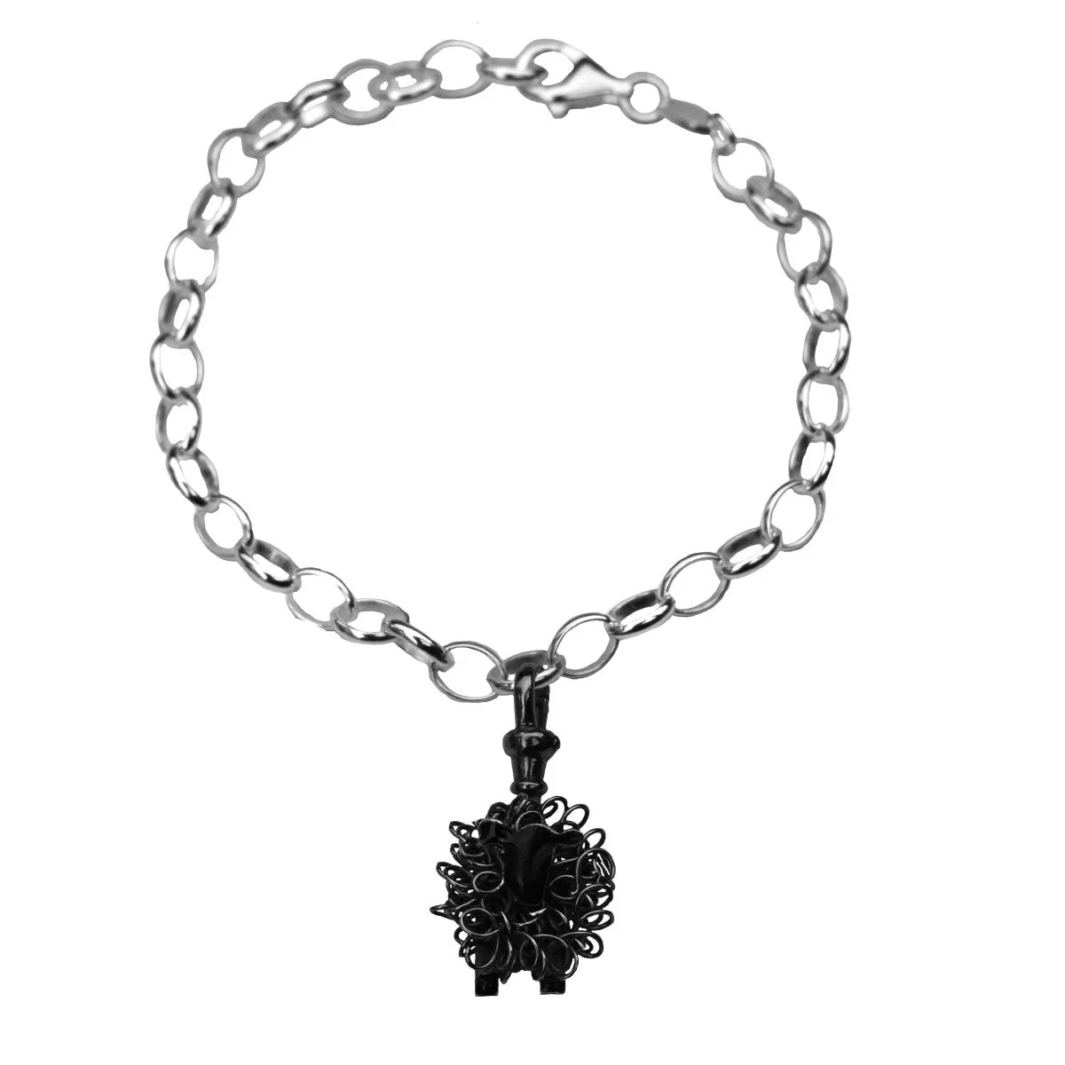 Silver black sheep charm