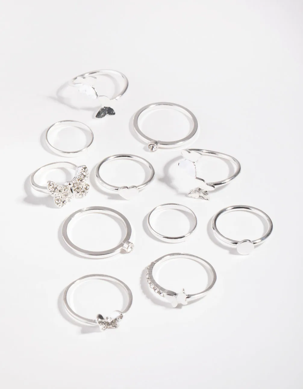 Silver Butterfly Wrap Rings