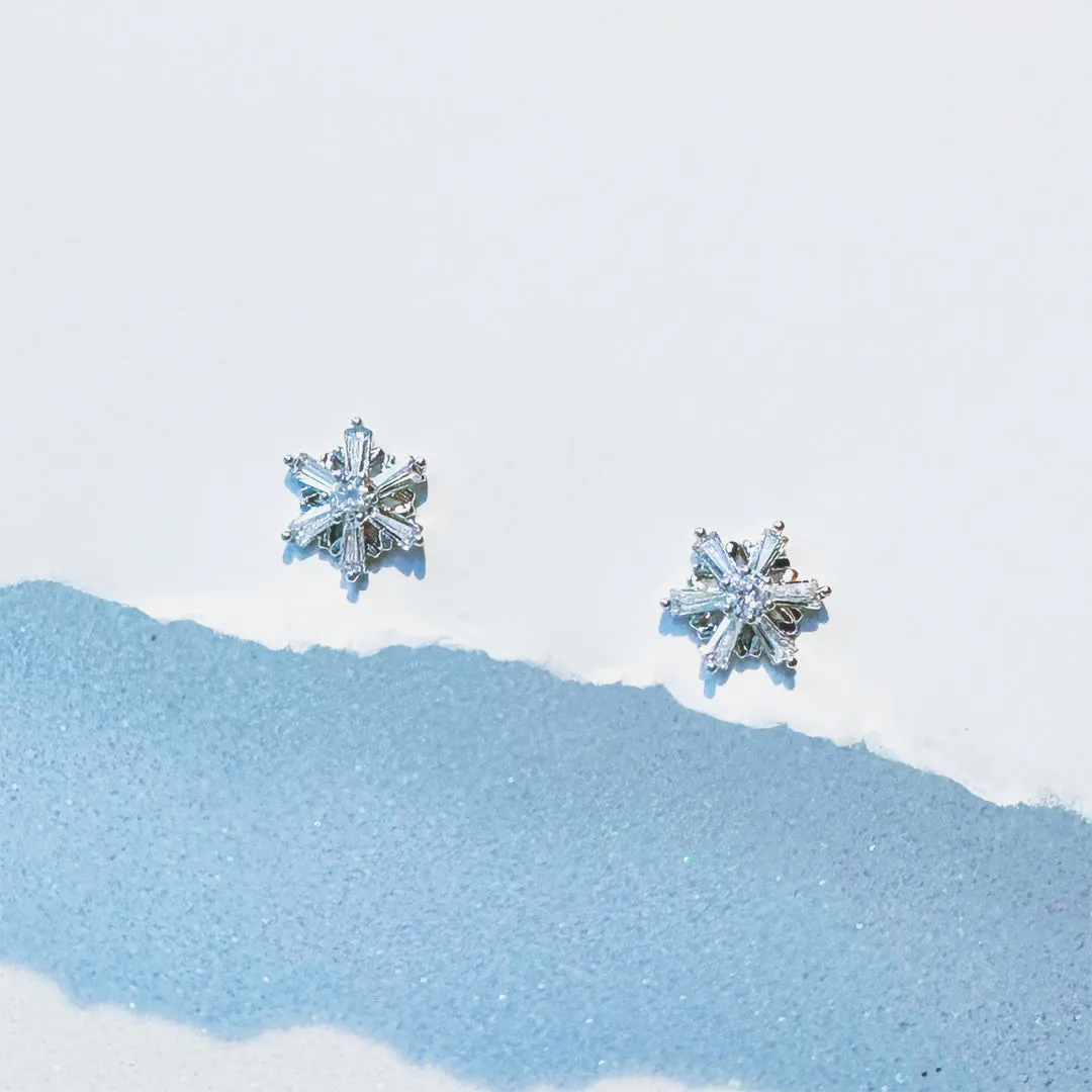 Silver Ethereal Snowflake Earrings