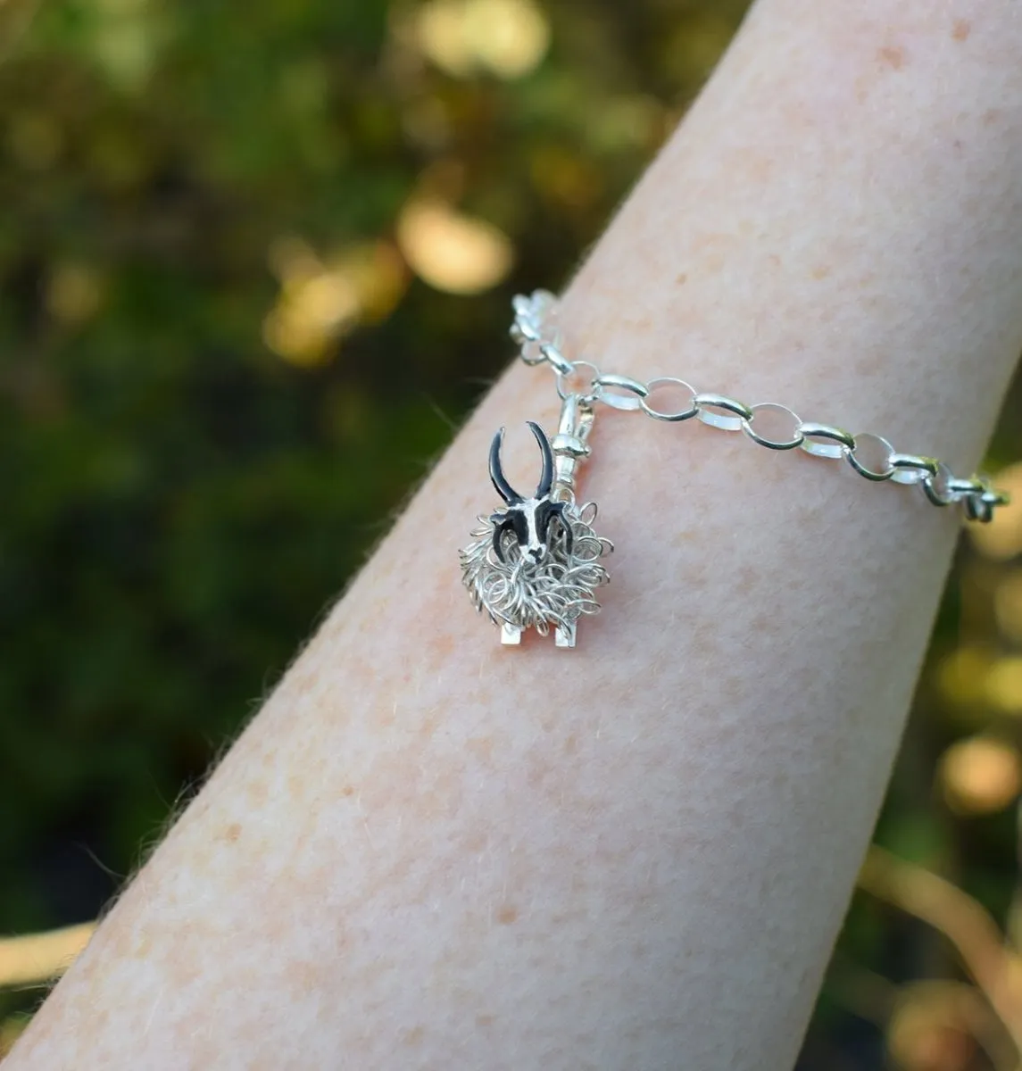 Silver Jacob sheep charm