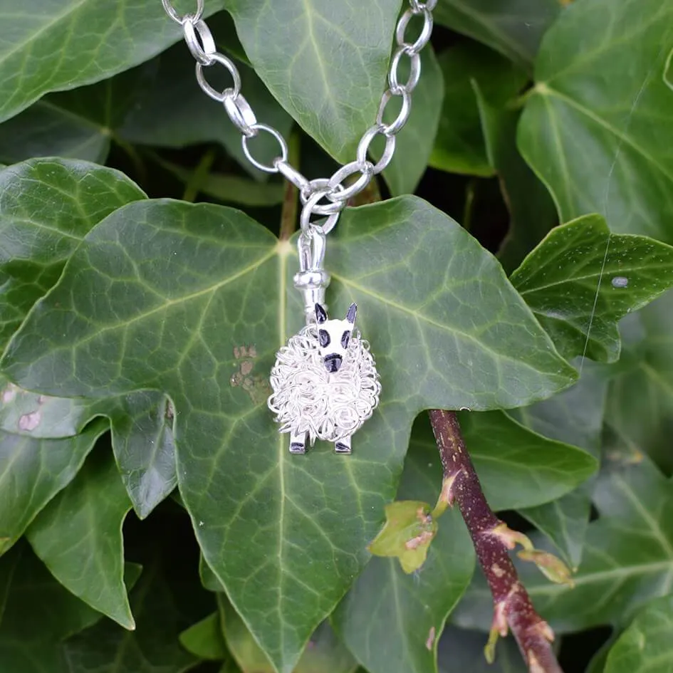 Silver Kerry Hill sheep charm