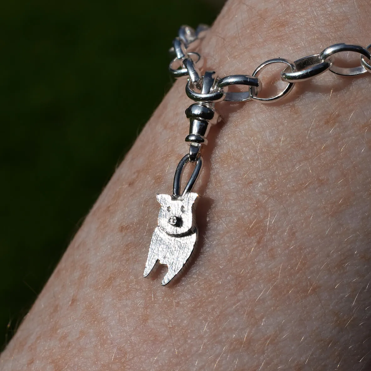 Silver Pig Charm