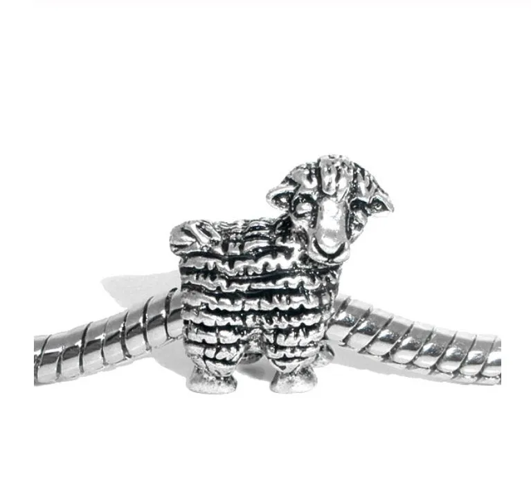 Silver Sheep Charm