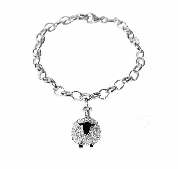 Silver Suffolk sheep charm