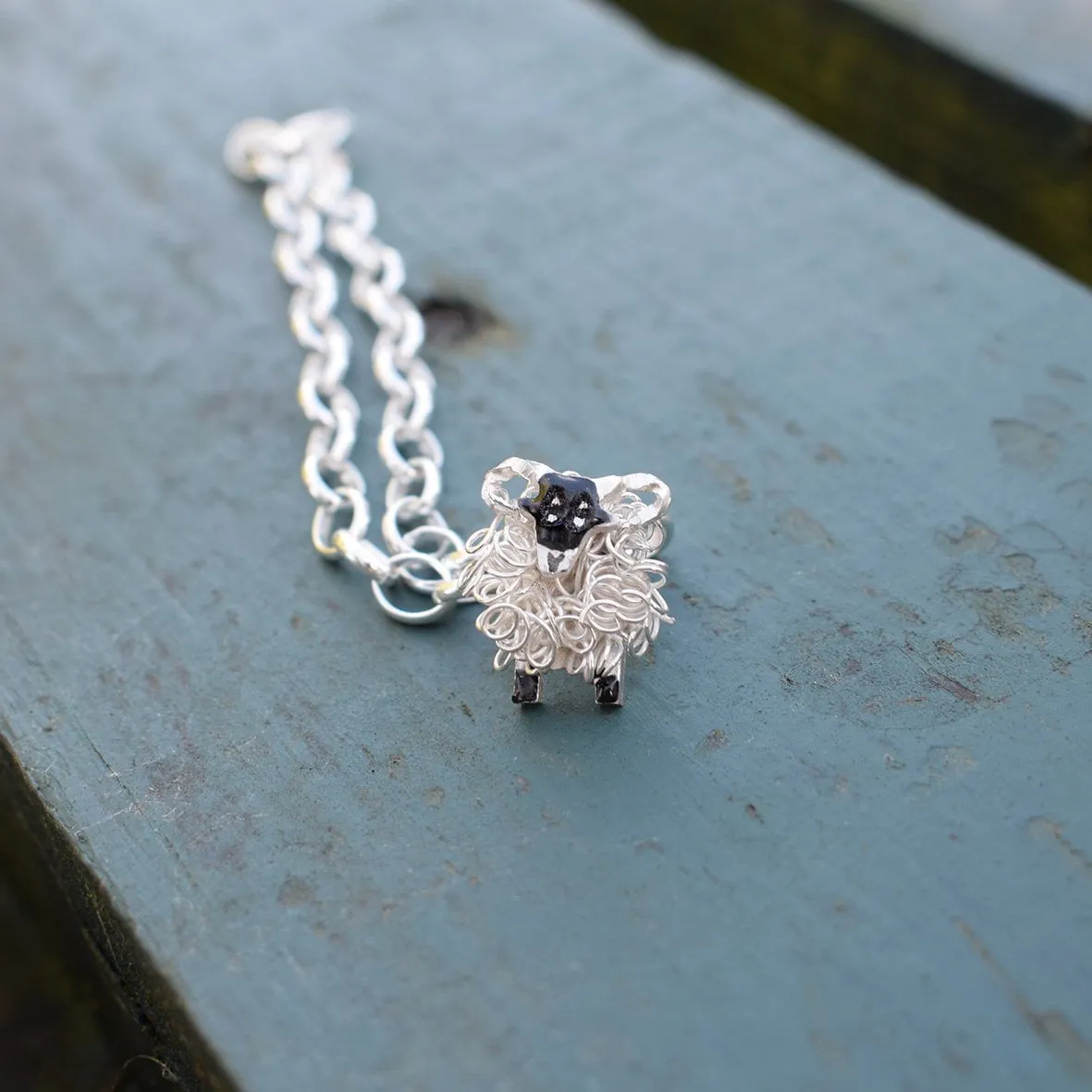 Silver Swaledale sheep charm