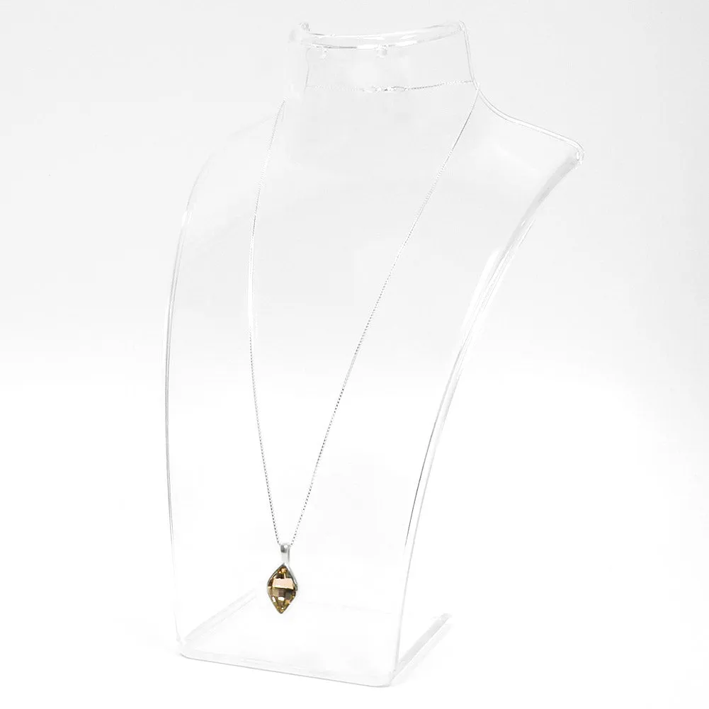 Sparkling Champagne Rhombus Shaped Crystal Necklace