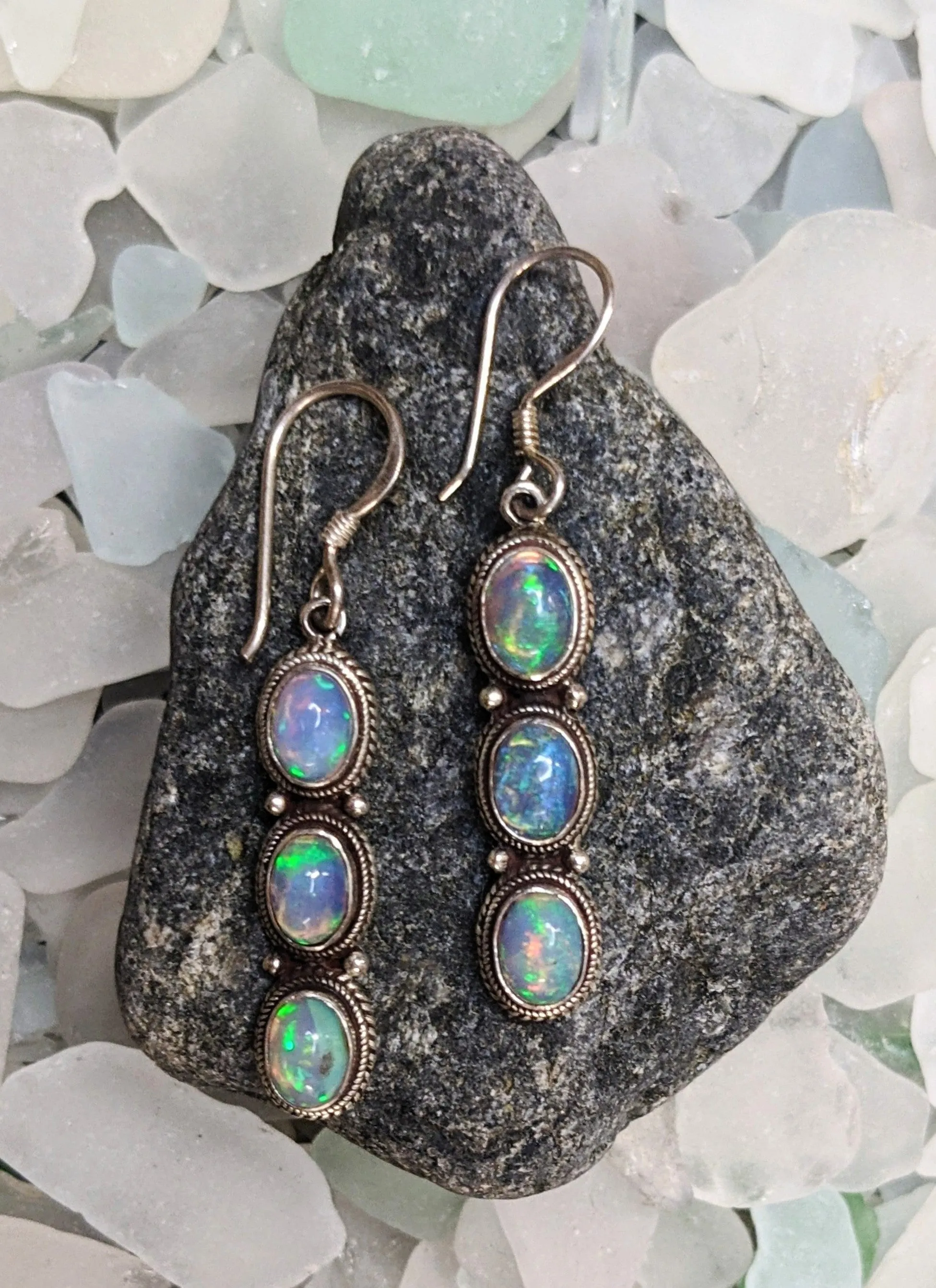 Strikingly Translucent Opal Drop Earrings