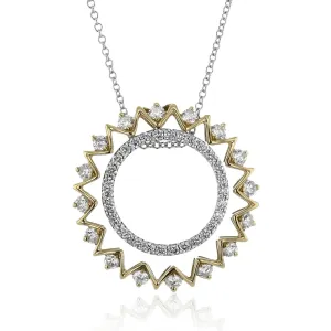 Sun Medallion Pendant Necklace in 18k Gold with Diamonds