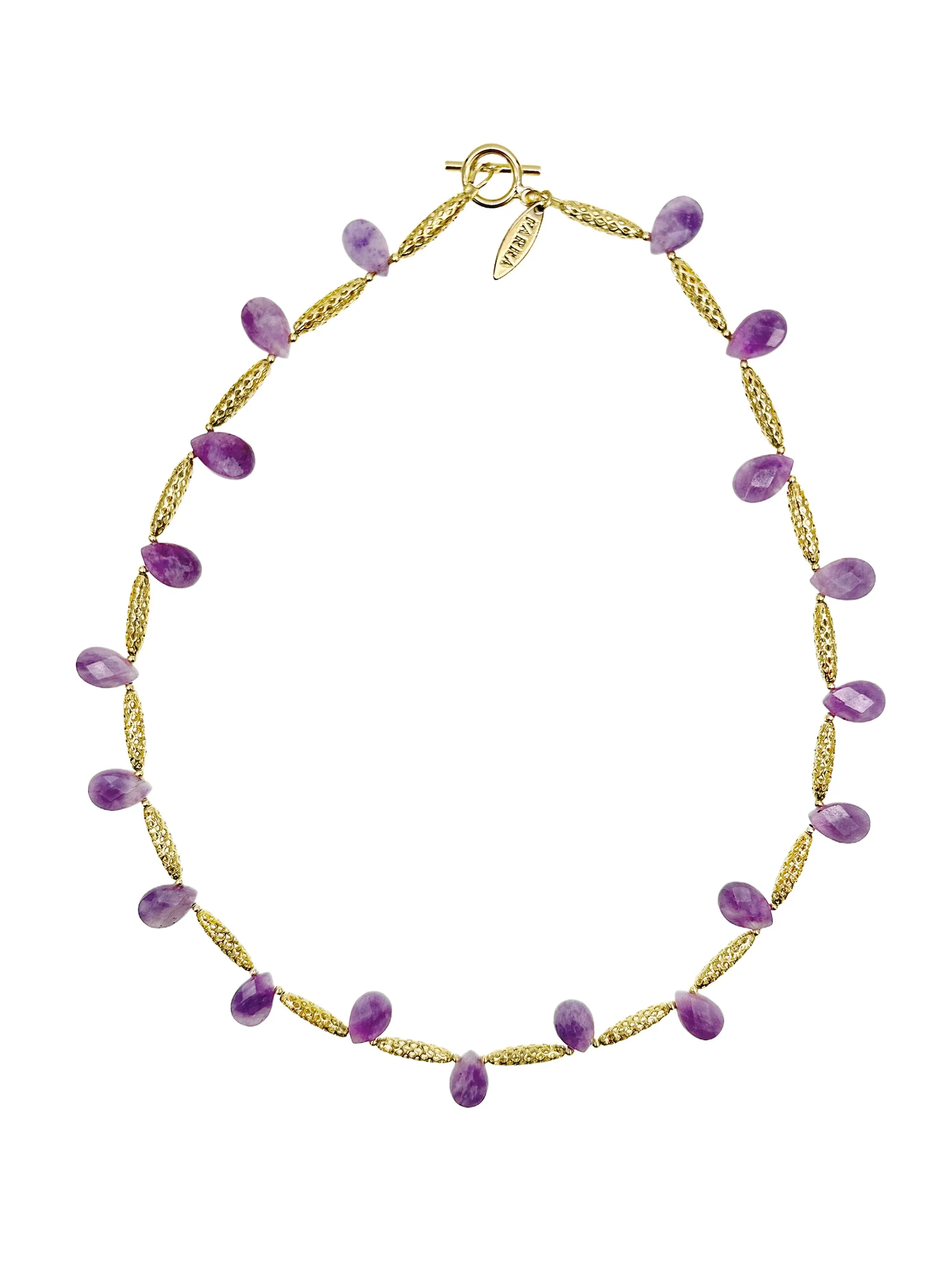 Teardrop Amethyst Collar Necklace LN021